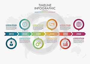 Business data visualization. timeline infographic icons designed for abstract background template with 6 options.