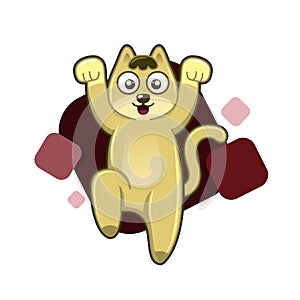 Cute Cat mascot for kids logo