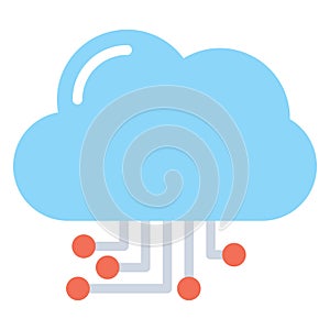 Cloud computing Isolated Vector Illustration Icon editable