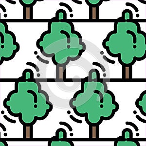 Seamless pattern background green young leaves seedlings on a white background. Vector illustration