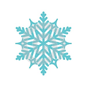 Snowflake for Christmas and winter decoration vector icon.