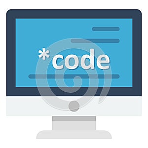 Custom coding  Color Isolated Vector Icon that can easily modify or edit