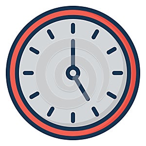 Clock Isolated Vector Icon easily editable