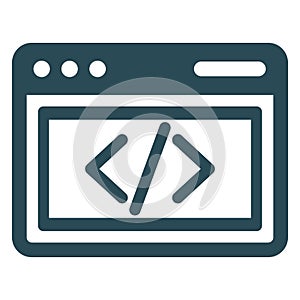 HTML Coding Isolated Vector Icon easily editable