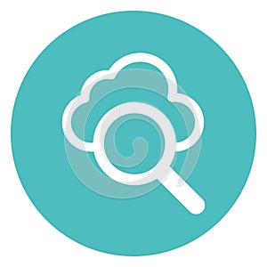 Cloud Search Isolated Vector Icon easily editable