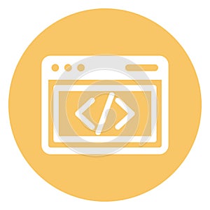 HTML Coding Isolated Vector Icon easily editable