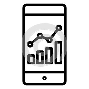 Mobile Graph Isolated Vector Icon easily editable