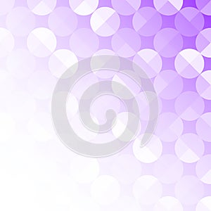 Vector Abstract Shiny Circles Pattern in Gradating Light Purple Background photo