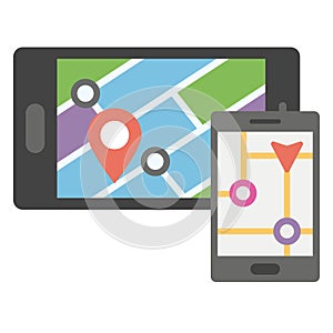 mobile tracker  Isolated Color Vector Icon which can easily modify or edit
