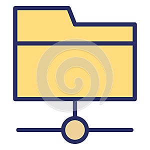 Connected folder  Isolated Vector Icon fully editable