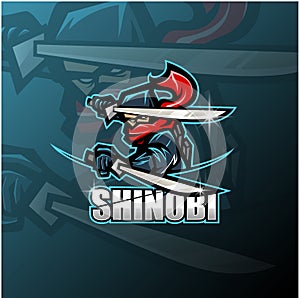 Shinobi esport mascot logo design photo