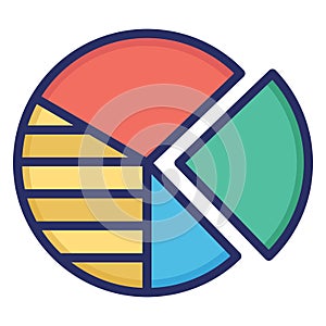 circle chart  Isolated Vector icon which can easily modify or edit