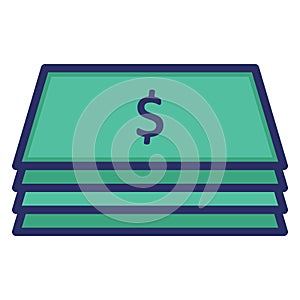 Bundle of dollar  Isolated Vector icon which can easily modify or edit