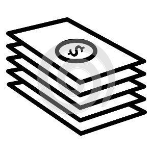 Bundle of dollars   Isolated Vector icon which can easily modify or edit
