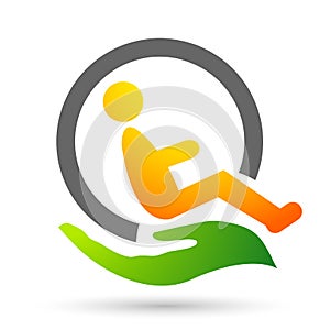 Disabled care logo  health clinic home icon logo