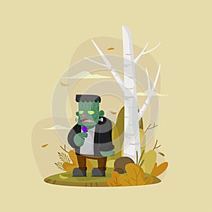 Frankenstain with little butterfly