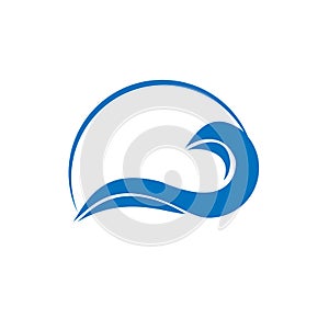 Ocean wave logo design icon