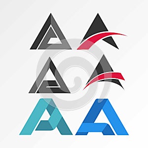 Some designs from letter A with different variations