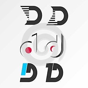 Some designs from letter D with different variations
