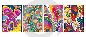 Hippie Style Psychedelic Patterns and Backgrounds photo