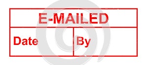 E-mailed stamp on white