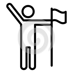 Basic RGB man with flag, flag Isolated Vector icon which can easily modify or edit