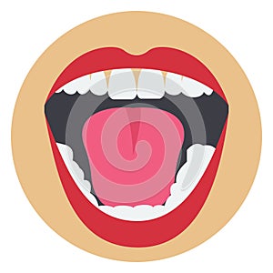 Basic RGB Open mouth, Body, dental Vector Illustration icon which can easily modify photo