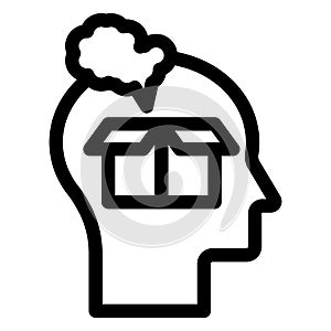 Creative brain, creative idea, Line vector icon which can easily modify or edit Creative brain, creative idea, Line vector icon w