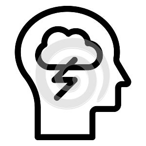 Behaviorism, brainstorming  Line vector icon which can easily modify or edit photo