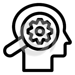 Brain process, brainstorming,  Line vector icon which can easily modify or edit