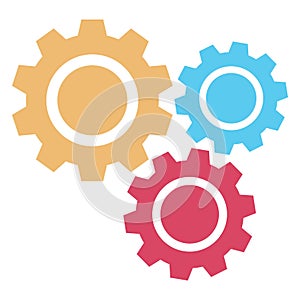 Cogs Color Vector Icon which can easily modify or edit