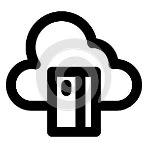Cloud computing, digital storage Bold Outline Vector icon which can easily modified or edited