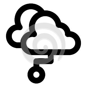 Cloud computing, cloud transfer Bold Outline Vector icon which can easily modified or edited