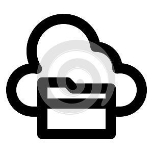 Cloud computing, digital storage Bold Outline Vector icon which can easily modified or edited