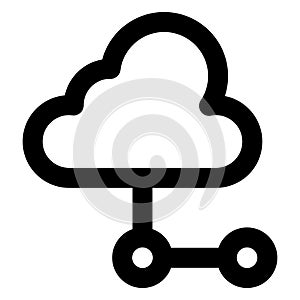 Cloud computing, cloud transfer Bold Outline Vector icon which can easily modified or edited