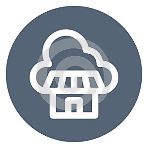 Cloud computing, cloud storage Bold Outline Vector icon which can easily modified or edited