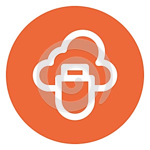 Cloud computing, cloud storage Bold Outline Vector icon which can easily modified or edited