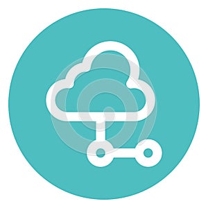 Cloud computing, cloud transfer Bold Outline Vector icon which can easily modified or edited