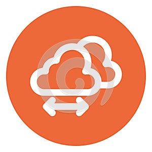 Cloud computing, cloud resize Bold Outline Vector icon which can easily modified or edited