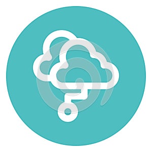 Cloud computing, cloud transfer Bold Outline Vector icon which can easily modified or edited