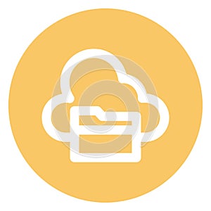 Cloud computing, digital storage Bold Outline Vector icon which can easily modified or edited