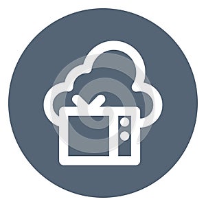 Cloud computing, cloud tv Bold Outline Vector icon which can easily modified or edited