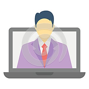 Computer user, freelancer Color vector icon which can easily modify or edit