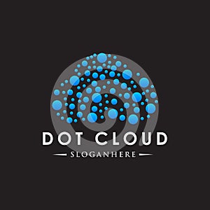 Blue Cloud Tech Logo Vector