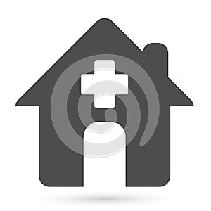 Medical Home house logo simple flat icon vector illustrations