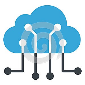 Cloud computing, cloud connection Vector icon which can easily modify