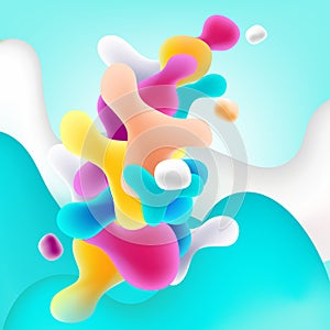 Fluid shape abstract background. liquid shapes