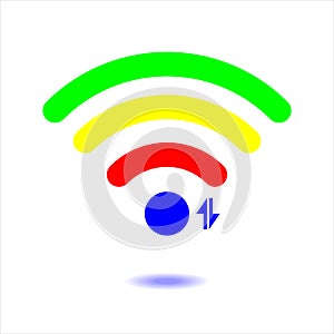 Wifi icon, communication ,internet , symbol , vector , illustrations , color wifi