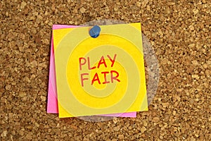 Play fair post it