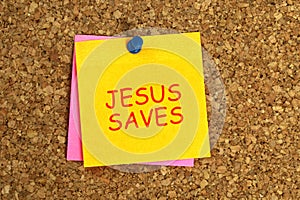 Jesus saves post it photo